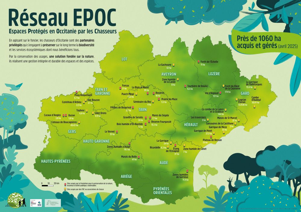 Espaces protégés par les chasseurs en Occitanie Espaces protégés par les chasseurs en Occitanie